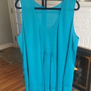 Sleeveless blouse - two layer w/smocking